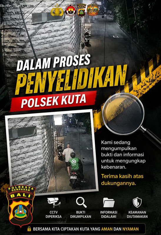 Viral di Media Sosial, Polisi Selidiki Kasus Jambret Kalung Emas WNA Australia di Legian